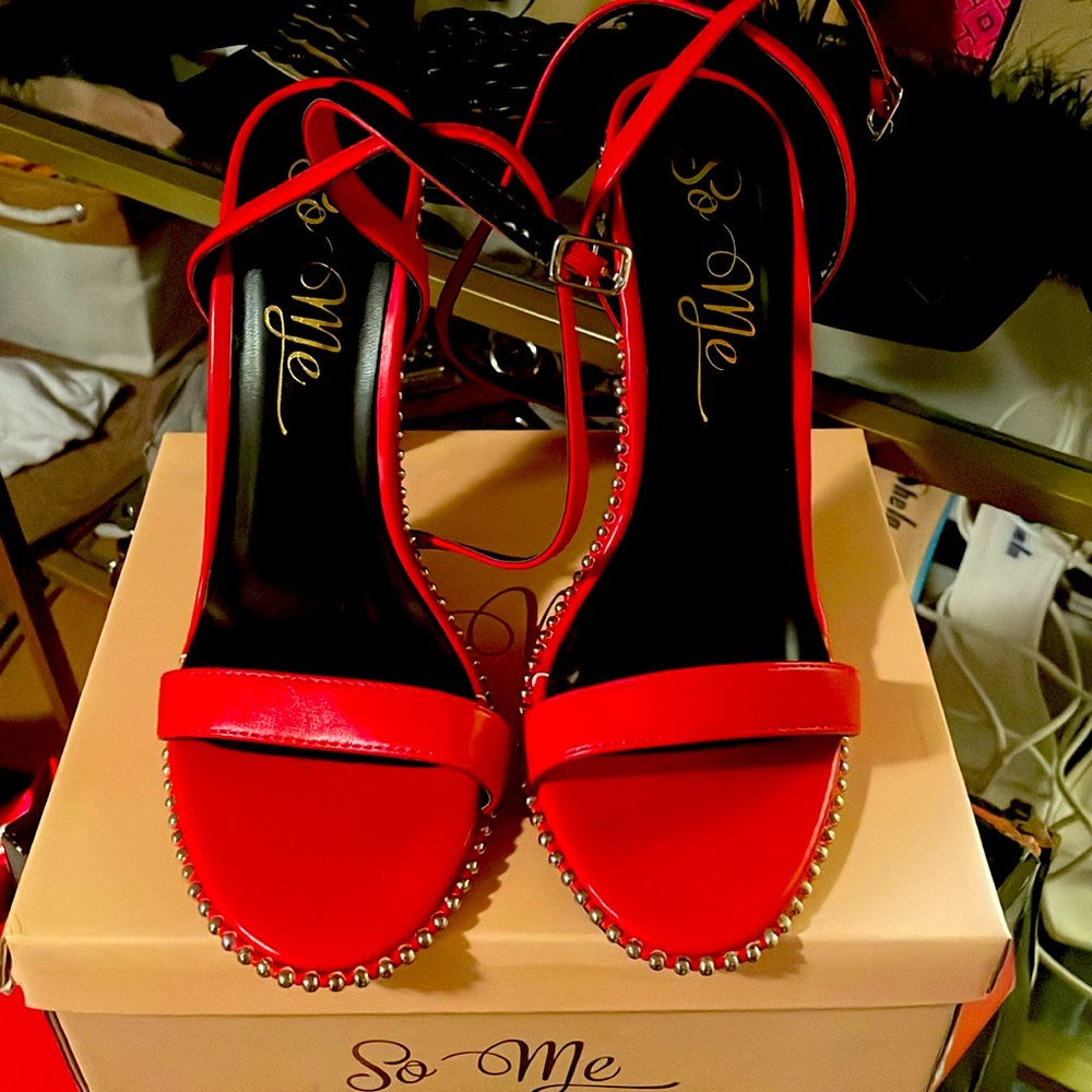Red Studded heel